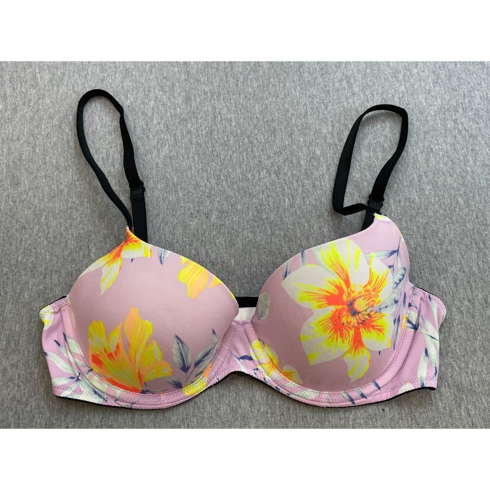 Victorias Secret PINK Bra Womens 34B Floral Wear Everywhere Lightly Lined